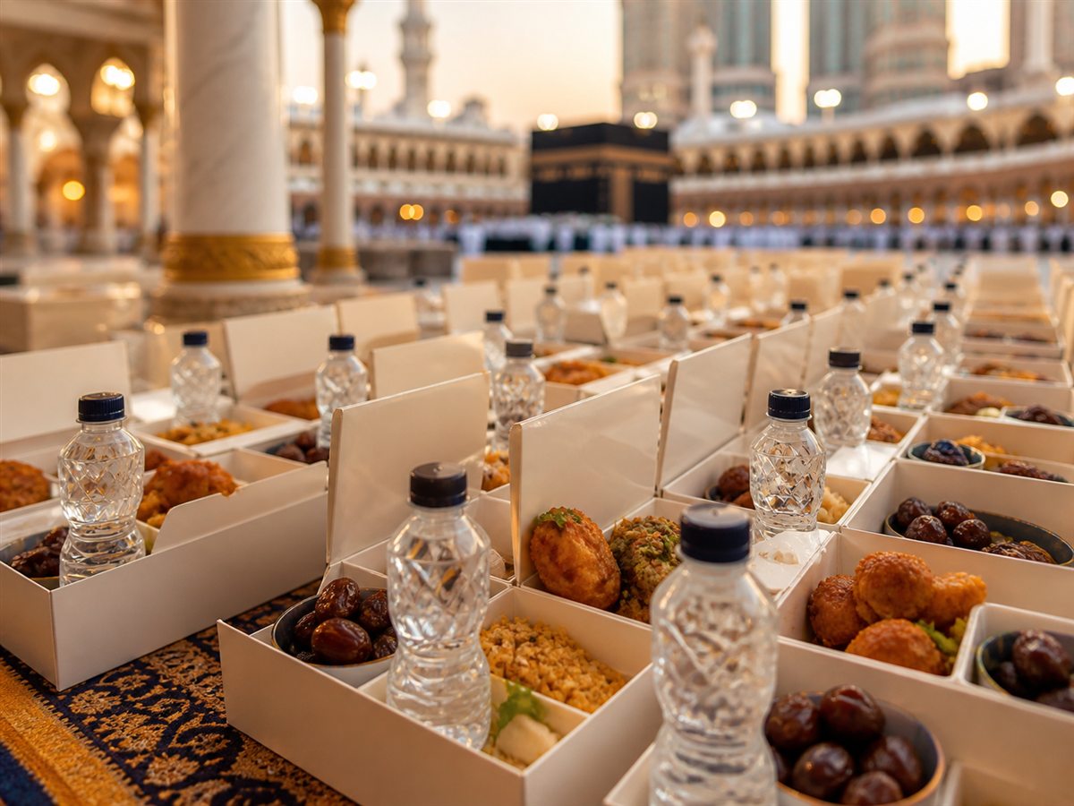 Iftar meals prepared for fasting worshippers